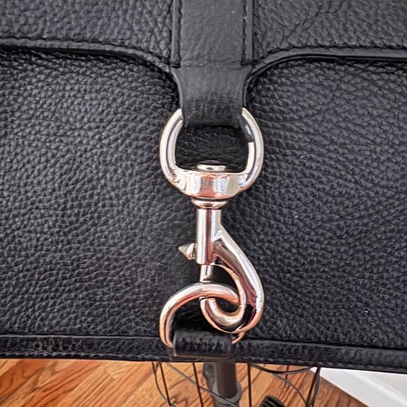 REBECCA MINKOFF Black Pebbled Leather Top Handle Crossbody Bag - Picture 4 of 10
